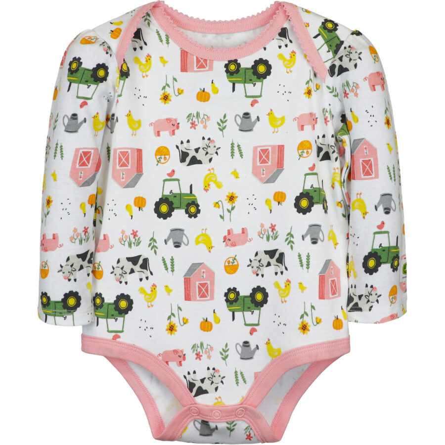 Pink john deere baby girl clothes hotsell